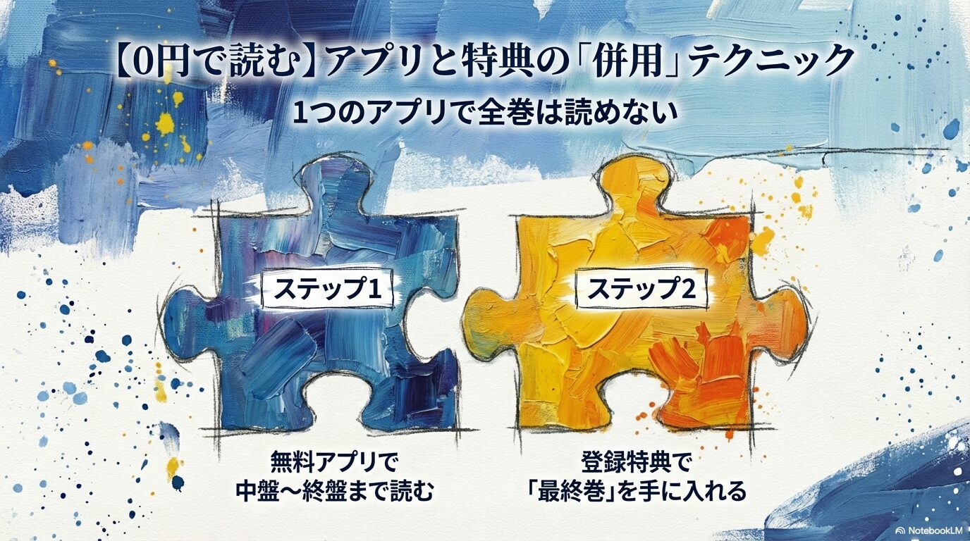 ブルーピリオドを0円で読むためのアプリと登録特典の併用ステップ解説スライド