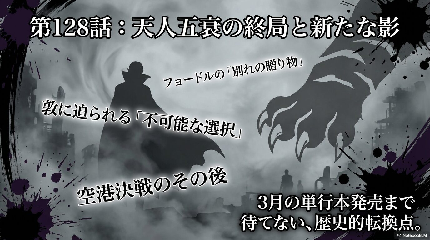フョードルの贈り物や敦に迫られる選択など、文スト第128話の歴史的転換点のポイント解説