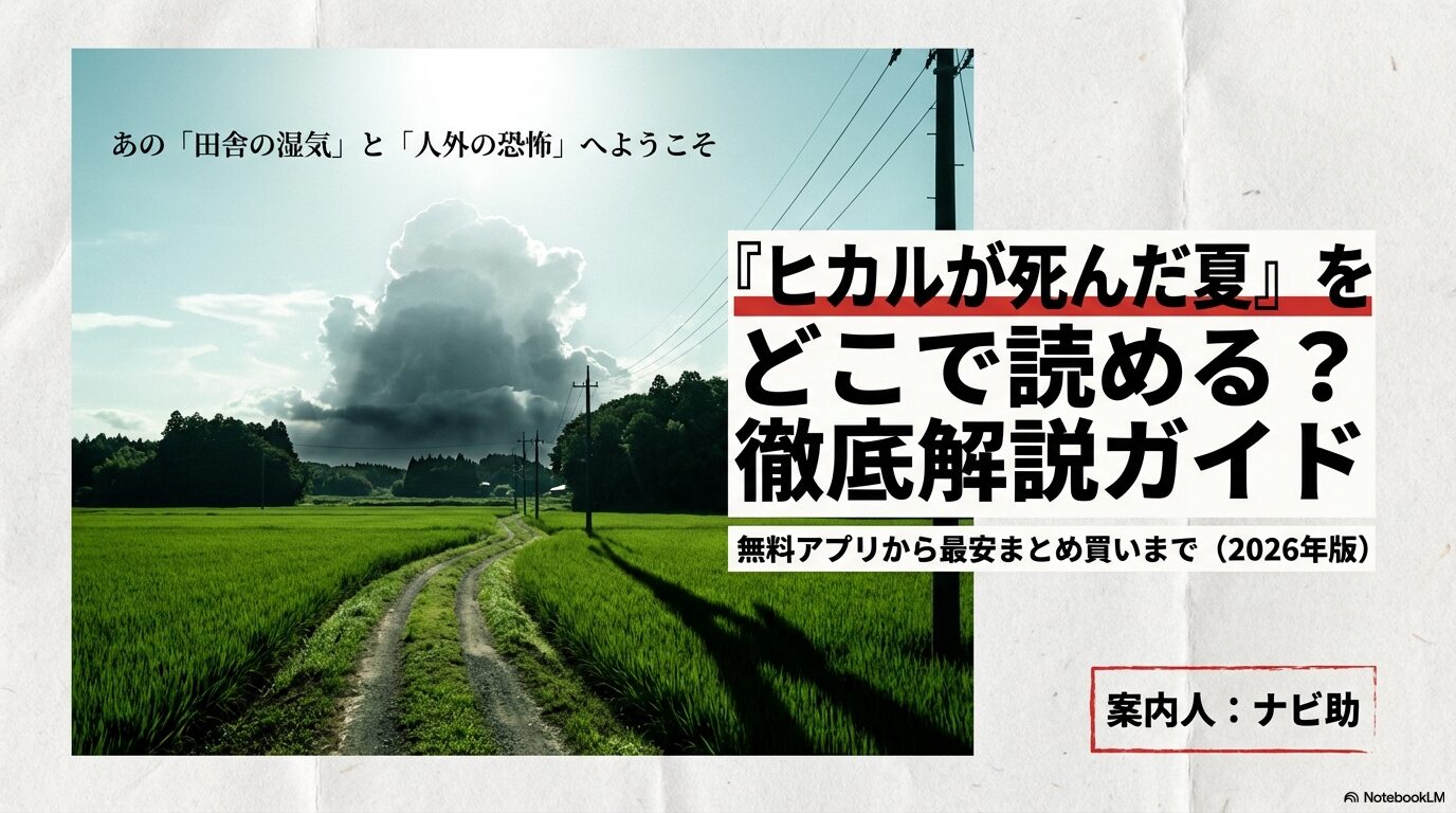 ヒカルが死んだ夏の無料アプリから最安まとめ買い方法までを解説するナビ助のガイドタイトル