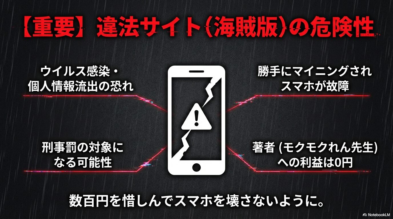 ウイルス感染や刑事罰、著者への利益ゼロなど、海賊版サイトを利用するリスクのまとめ