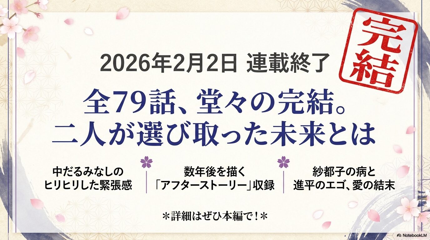 2026年2月2日に連載終了したホタルの嫁入りの完結情報。中だるみなしの緊張感とアフターストーリー収録の単行本紹介。