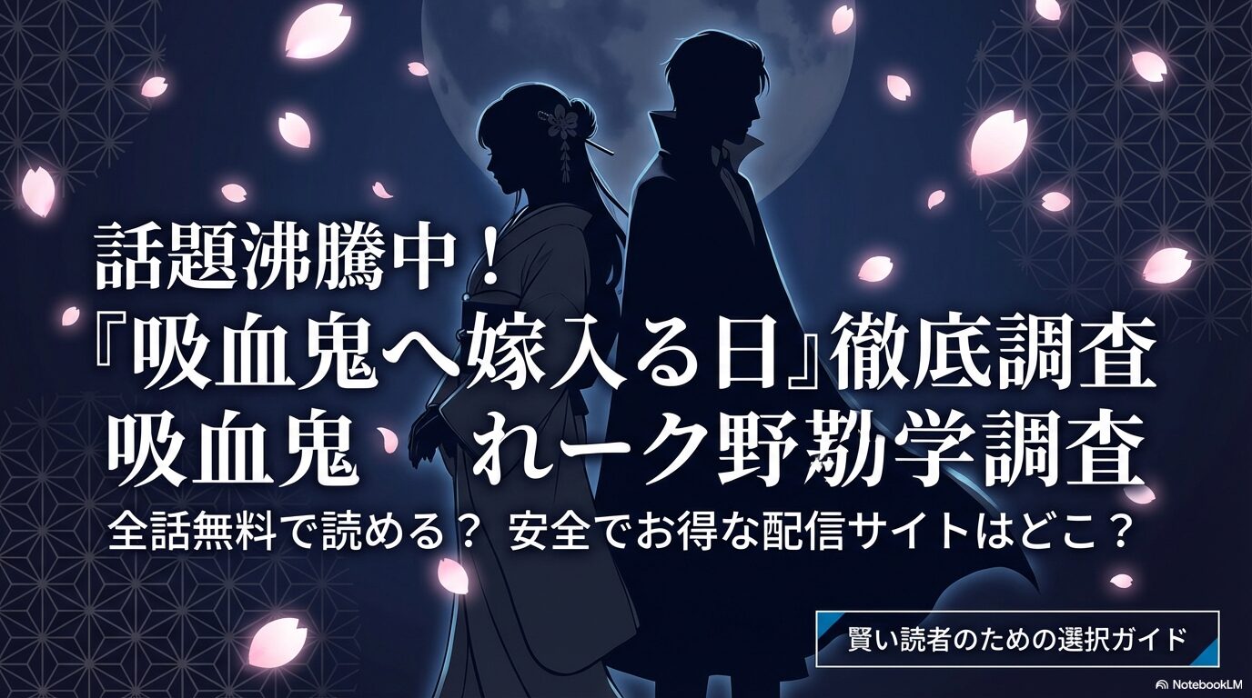 マンガ「吸血鬼へ嫁入る日」を全話無料で安全に読むための配信サイト調査レポートの表紙。