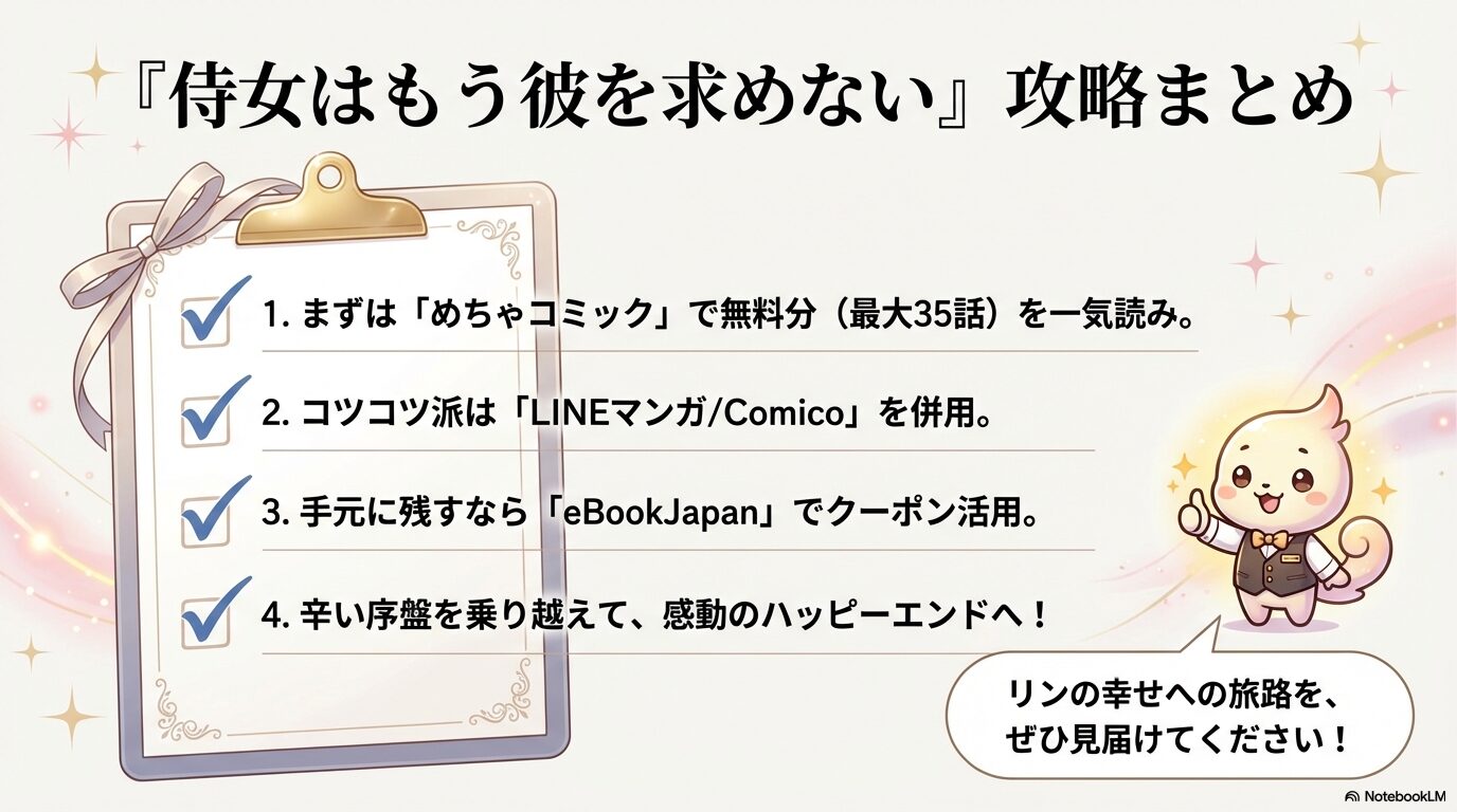 めちゃコミック、LINEマンガ、eBookJapanを賢く使って完結まで読むチェックリスト