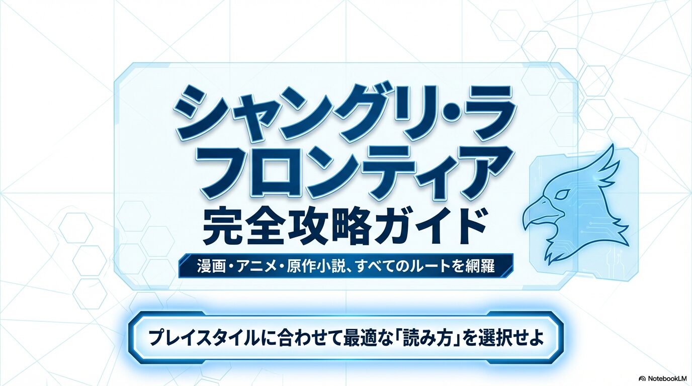 シャングリ・ラ・フロンティアの漫画、アニメ、原作小説を網羅した完全攻略ガイドの表紙スライド