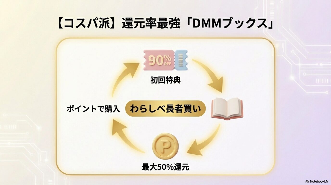 DMMブックスの初回特典とポイント還元を活用した「わらしべ長者買い」の仕組み