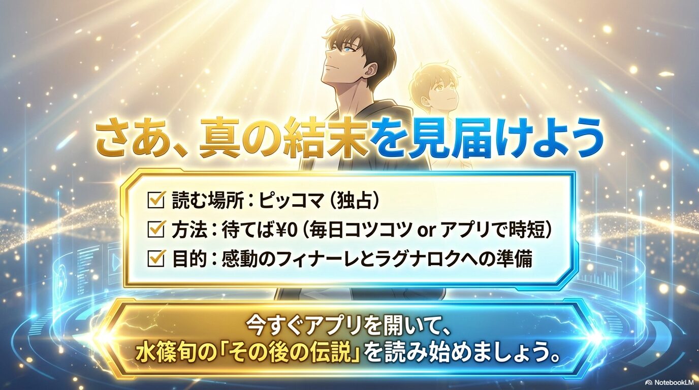 独占配信のピッコマで「待てば¥0」を活用し、ラグナロクに備えて真の結末を見届けるための最終チェックリスト。