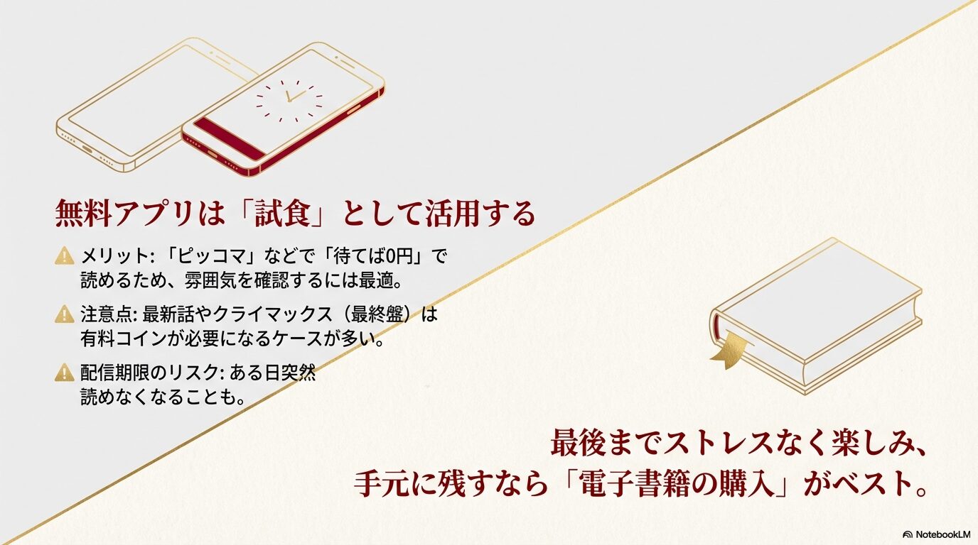 ピッコマなどの無料アプリを試食として活用する際のメリットと配信期限のリスク解説