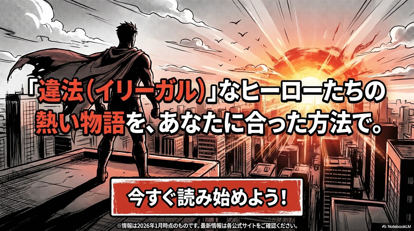2026年1月時点のヴィジランテ正規版配信情報まとめと読み始めを促すメッセージスライド