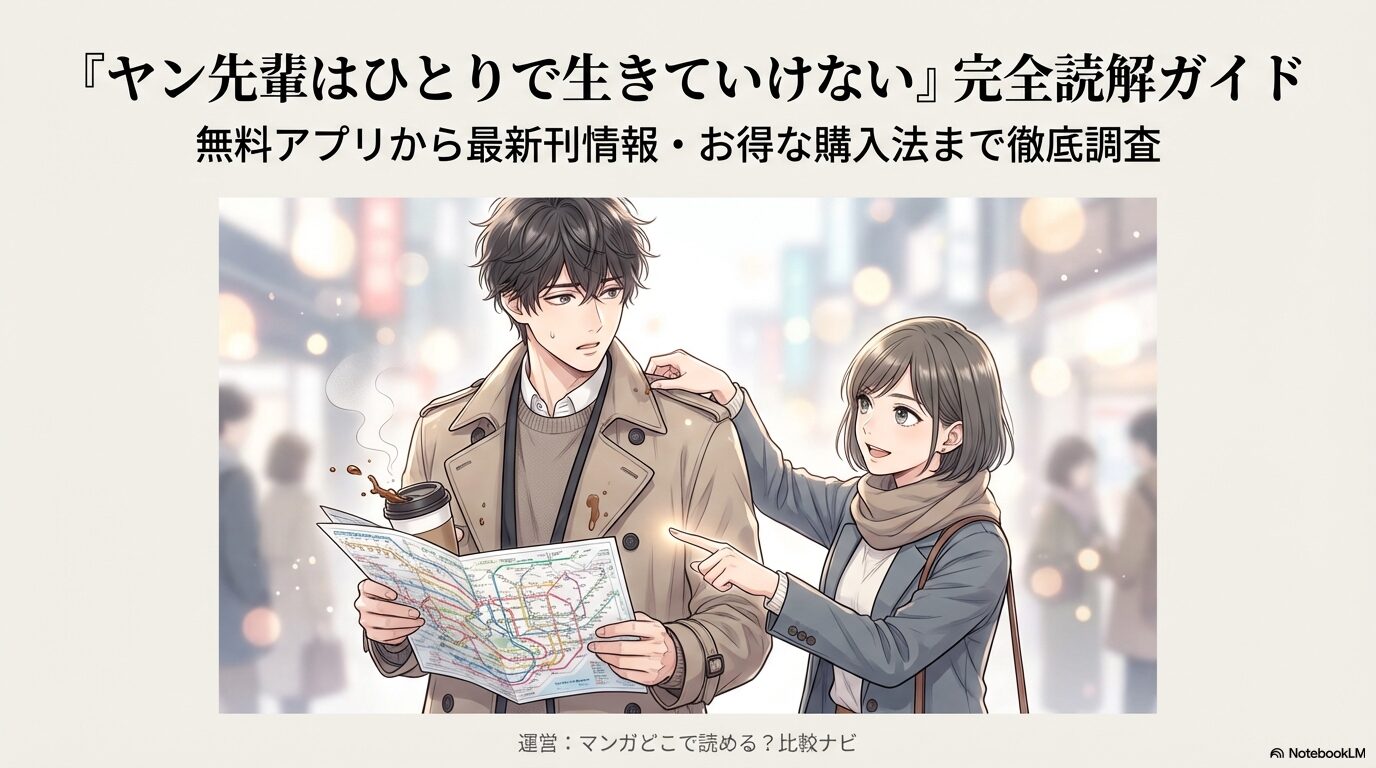 マンガ「ヤン先輩はひとりで生きていけない」のキャラクターが地図を広げているイラストとタイトルの表紙画像