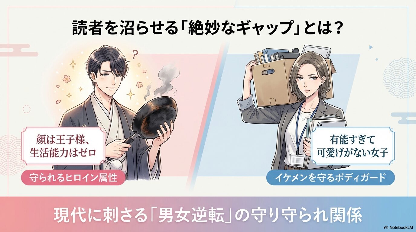 顔は王子様で生活能力ゼロのヤン先輩と、有能すぎて可愛げがない女子の東雲優雨の対比イラスト