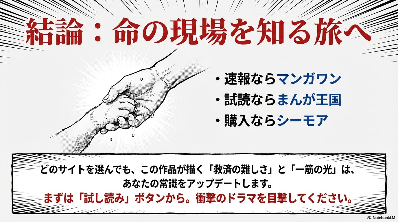 目的別の最適サイト(マンガワン、まんが王国、シーモア)をまとめた最終的な推奨ルート。