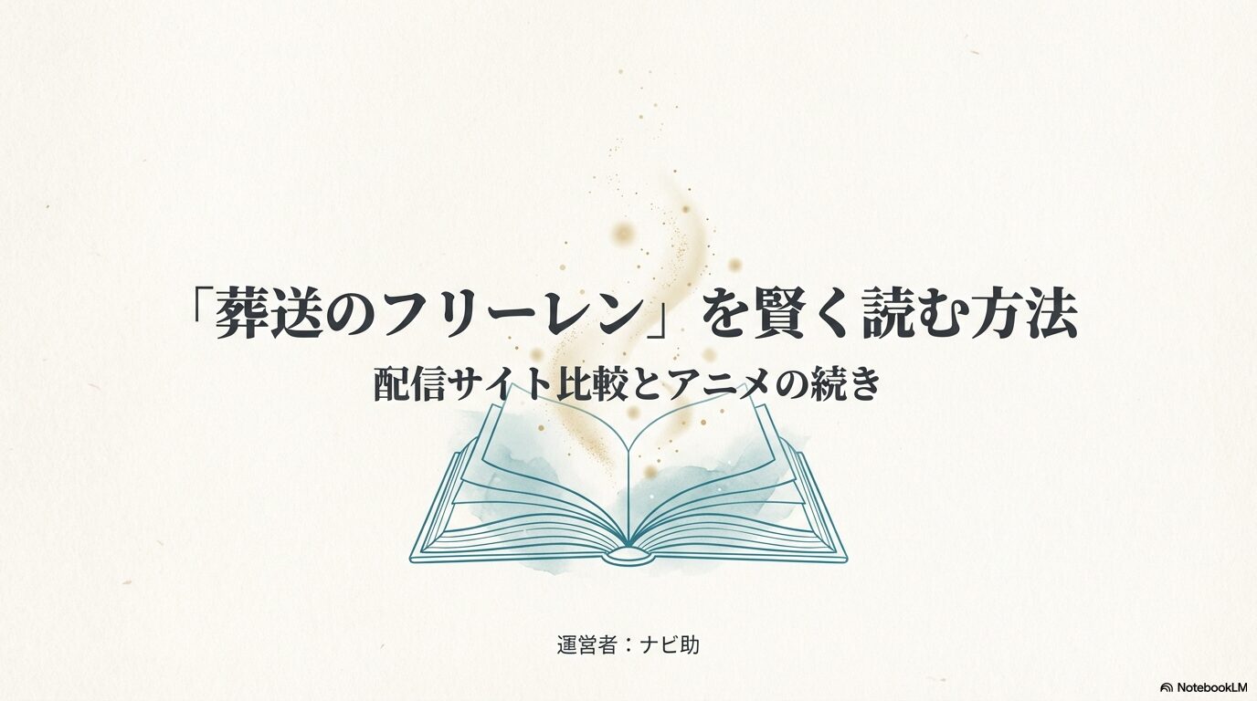 葬送のフリーレンの漫画配信サイト比較とアニメの続きを解説するスライド表紙