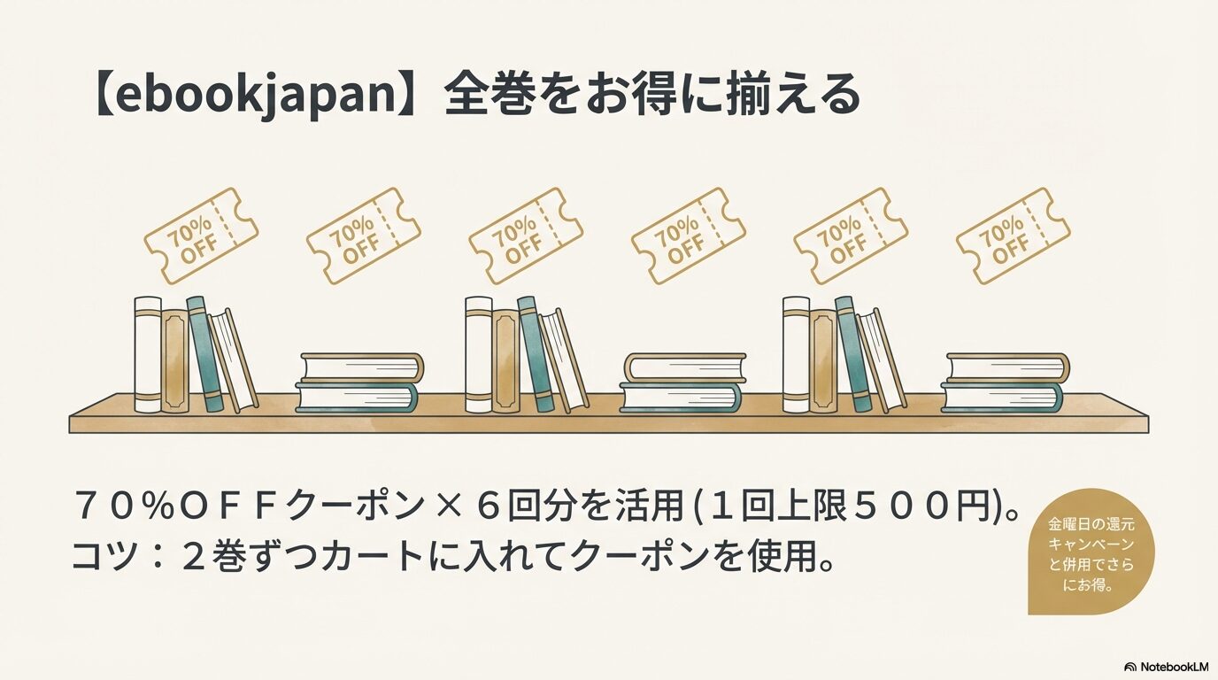 70%OFFクーポン6回分を2巻ずつ使うコツと金曜日のキャンペーン情報