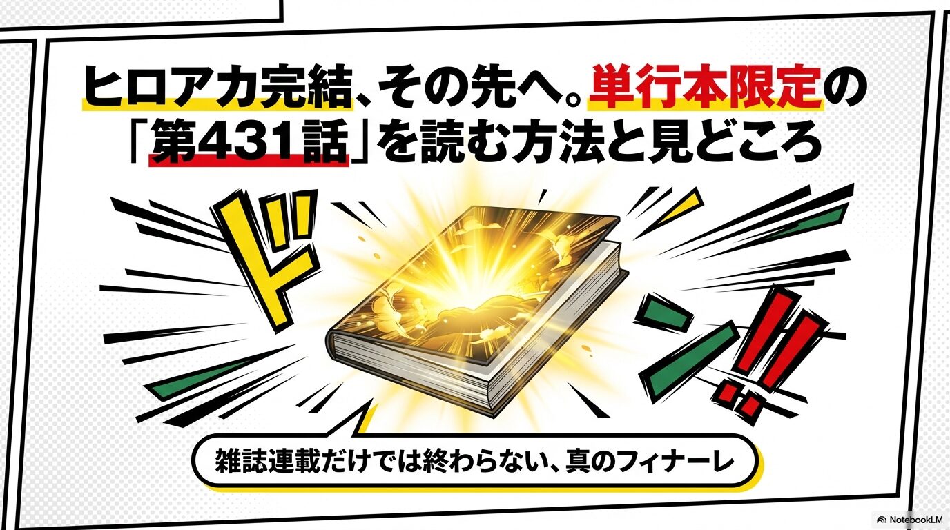 僕のヒーローアカデミア単行本限定第431話を解説するスライド資料の表紙。