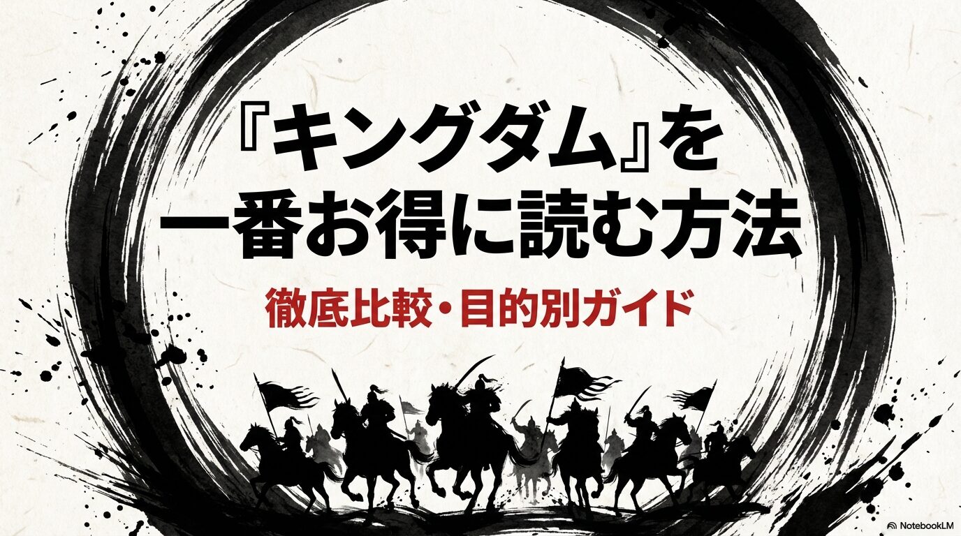 漫画キングダムを安く読むための目的別・配信サイト比較ガイドの紹介スライド