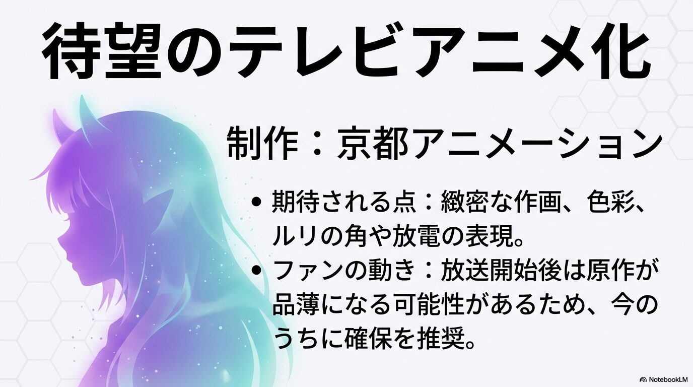 京都アニメーション制作によるルリドラゴンTVアニメ化への期待と原作確保の推奨