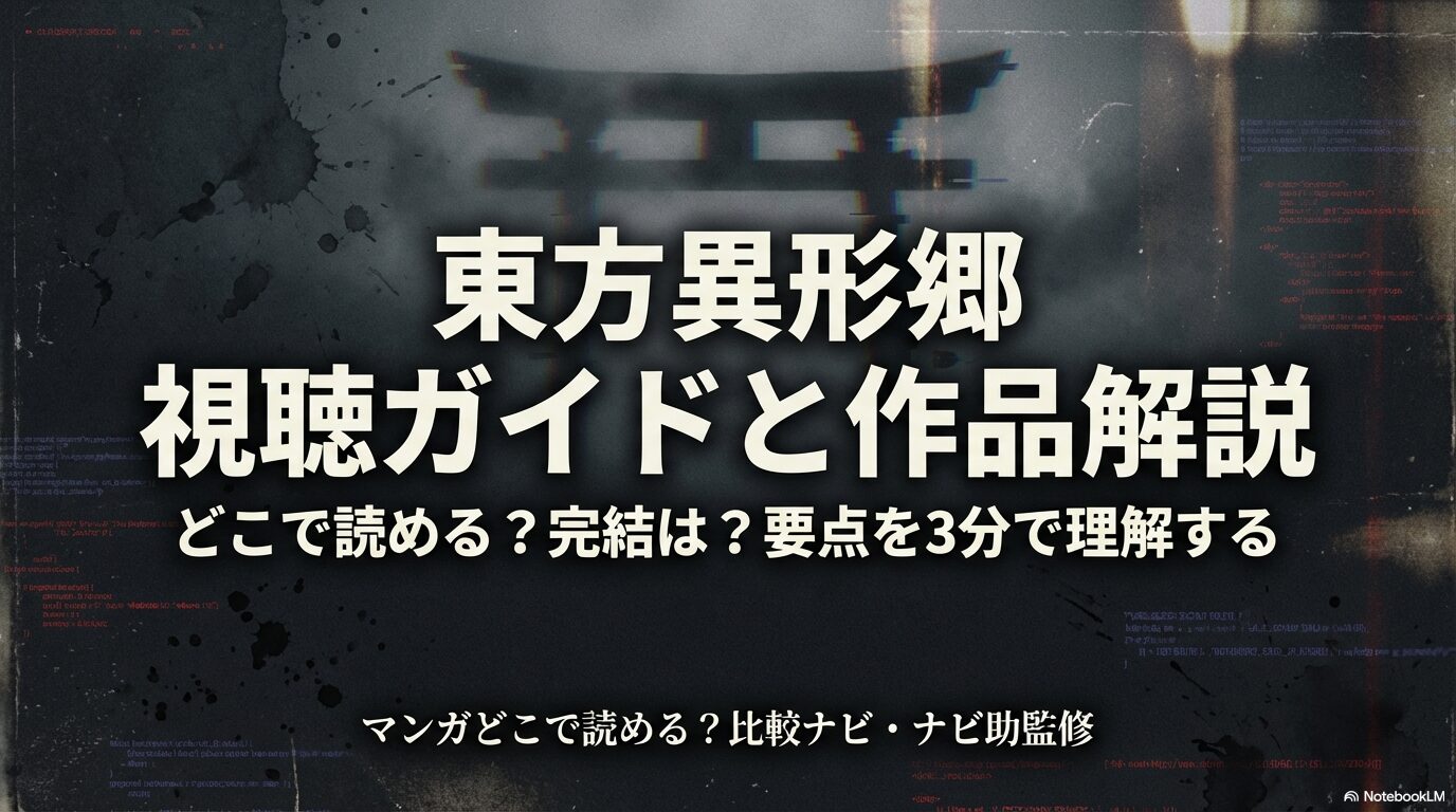 東方異形郷の視聴方法や完結状況、要点を3分で理解するための視聴ガイド表紙スライド。ナビ助監修。